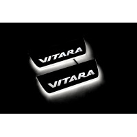Накладки на пороги з підсвіткою Suzuki Vitara 2015+ (rear doors) - (тип Static)