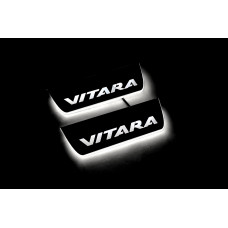 Накладки на пороги з підсвіткою Suzuki Vitara 2015+ (rear doors) - (тип Static)