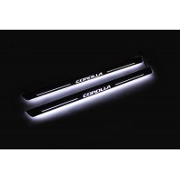 Накладки на пороги з підсвіткою Toyota Corolla XI 2013-2019 (front doors) - (тип Static)