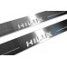 Накладки на пороги з підсвіткою Toyota Hilux VIII 2015+ (front doors) - (тип Static)