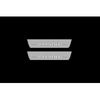 Накладки на пороги з підсвіткою Toyota Prado 250 2023+ з лого Prado (rear doors) - (тип Static) Накладки на пороги з підсвіткою Toyota Prado 250 2023+ з лого Prado (rear doors) - (тип Static)