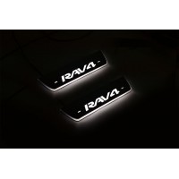 Накладки на пороги з підсвіткою Toyota Rav4 IV 2013-2018 (rear doors) - (тип Static)