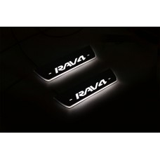 Накладки на пороги з підсвіткою Toyota Rav4 V 2019+ (rear doors) - (тип Static)