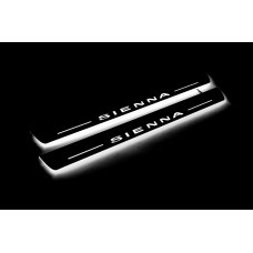 Накладки на пороги з підсвіткою Toyota Sienna III 2011–2020 (front doors) - (тип Static)