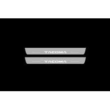 Накладки на пороги з підсвіткою Toyota Tacoma II 2005-2016 (rear doors) - (тип Static)