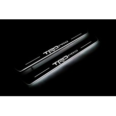 Накладки на пороги з підсвіткою Toyota Tacoma III 2016+ з логотипом "TRDpro" (rear doors) - (тип Static)