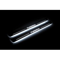 Накладки на пороги з підсвіткою Toyota Tundra II 2008-2014 (CrewMax) (rear doors) - (тип Static) Накладки на пороги з підсвіткою Toyota Tundra II 2008-2014 (CrewMax) (rear doors) - (тип Static)