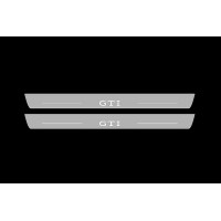 Накладки на пороги з підсвіткою Volkswagen Golf VIII 2020+ з лого GTI (front doors) - (тип Static)