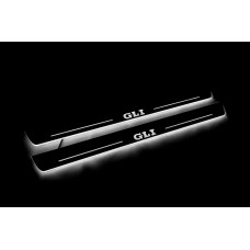 Накладки на пороги з підсвіткою Volkswagen Jetta VII 2019+ з лого GLI (front doors) - (тип Static)