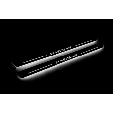 Накладки на пороги з підсвіткою Volkswagen Passat B6 2005-2010 (front doors) - (тип Static)