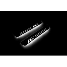 Накладки на пороги з підсвіткою Volkswagen Passat B6 2005-2010 з лого R-Line (rear doors) - (тип Static)