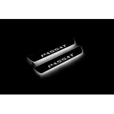 Накладки на пороги з підсвіткою Volkswagen Passat B6 2005-2010 (rear doors) - (тип Static)