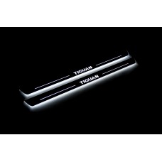 Накладки на пороги з підсвіткою Volkswagen Tiguan I 2007-2016 (front doors) - (тип Static)