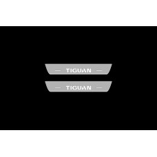 Накладки на пороги з підсвіткою Volkswagen Tiguan II 2016+ (rear doors) - (тип Static)