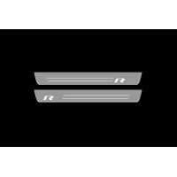 Накладки на пороги з підсвіткою Volkswagen Touareg II 2010-2018 з логотипом "R-Line" (front doors) - (тип Static)