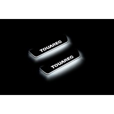 Накладки на пороги з підсвіткою Volkswagen Touareg II 2010-2018 (rear doors) - (тип Static)